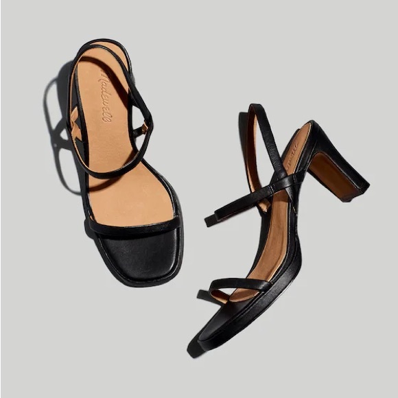 Madewell Shoes - Madewell black and brown/tan Cherelle slingback leather heel sandal US size 8